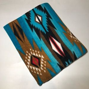 Zoofleece Blue Southwestern Native American Indian Aztec Blanket 50 x 60”
